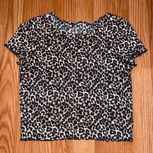 American Eagle animal print baby tee size s